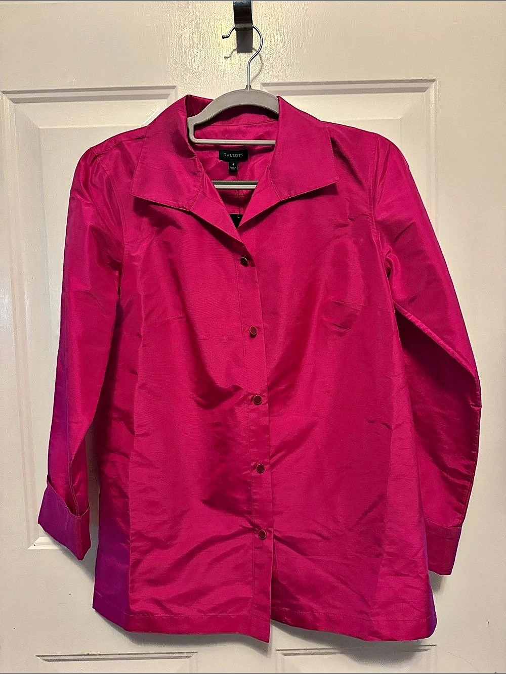 Talbots Pink Lightweight Button Front Jacket / shirt Size 4 new